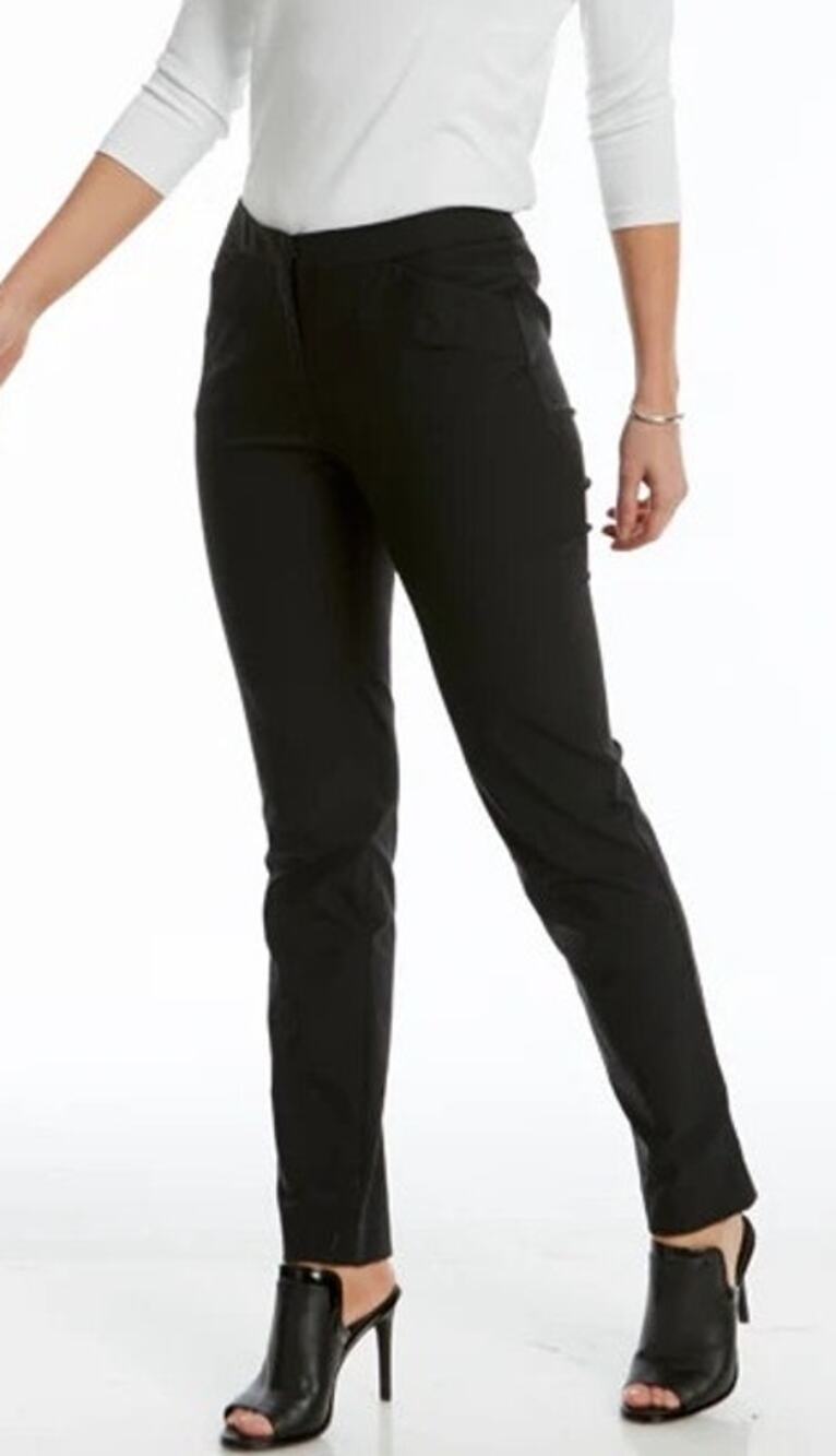 Nina McLemore Womens Stretch Cotton Pants Size 18 Black Career Classic Office
